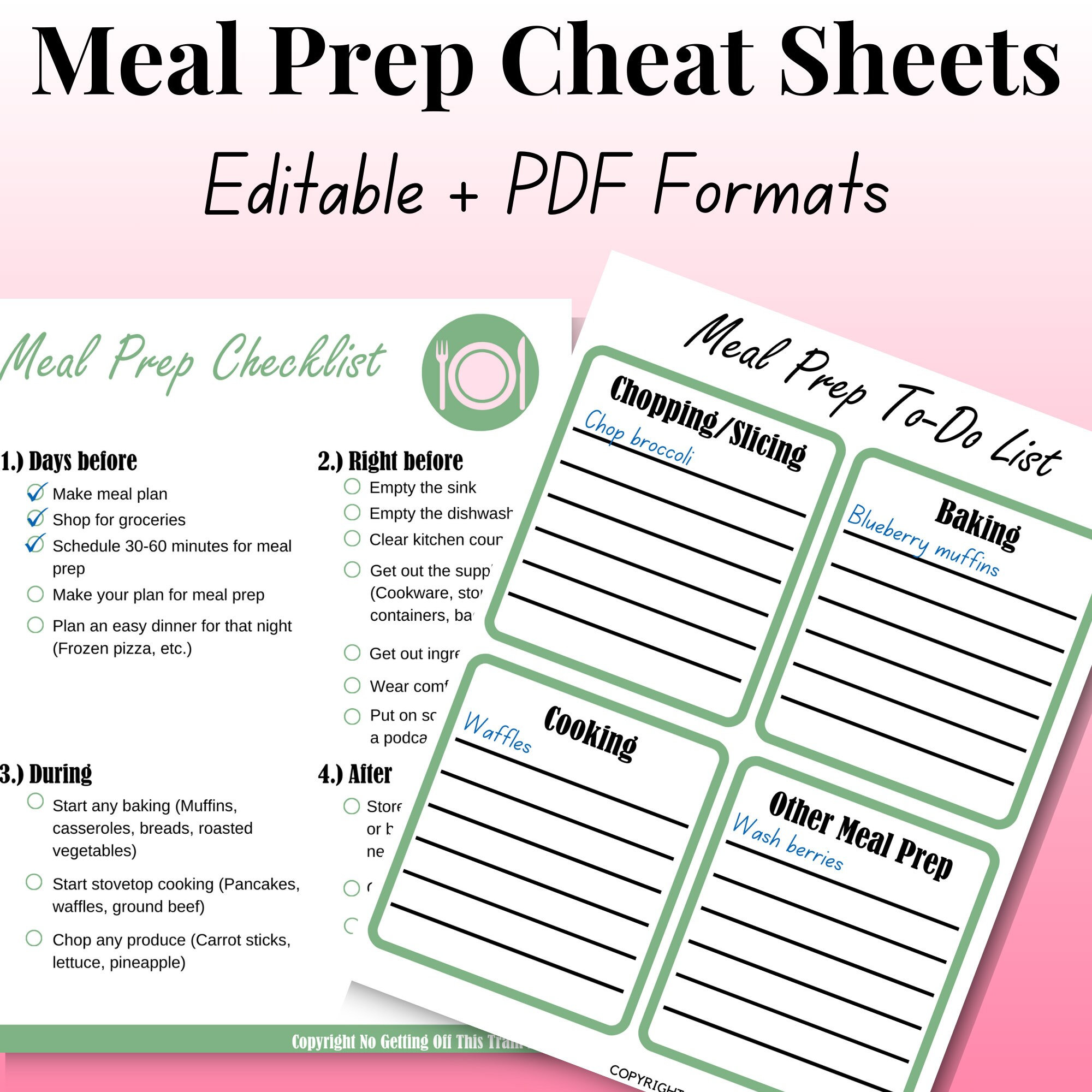 Weekly Meal Prep Planner; Meal Prep Checklist; Cheat Sheet Printable Planner; Meal Prep Template; Printable Meal Prep Guide; Menu Planner - Etsy for Free Printable Meal Prep Planner