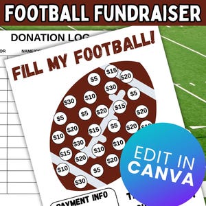 Fill My Football; Football Fundraiser Printable; Fundraiser Form PDF; Football Team; Editable in Canva