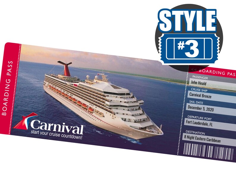 carnival cruise boarding pass printable tickets 3 template etsy