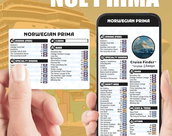 Norwegische Prima Cruise Deck Finder Karten: Telefon & druckbare Anleitung (Digitaler Download