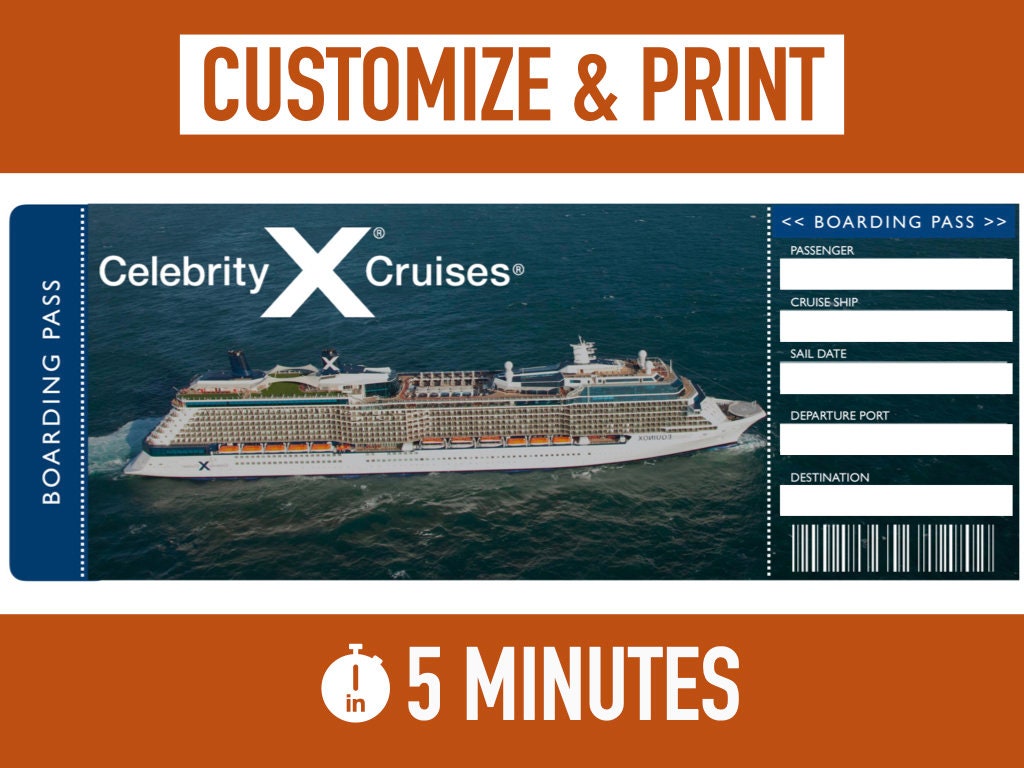 Celebrity Cruise Ticket Fully Customizable - Instant
