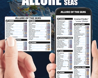 Allure of the Seas Cruise Ship Deck Finder Cards: Phone & Printable (Digital Download)