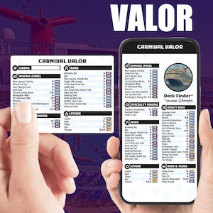 Carnival Valor Cruise Deck Finder: telefoon- en afdrukbare scheepskaarten (digitale download)