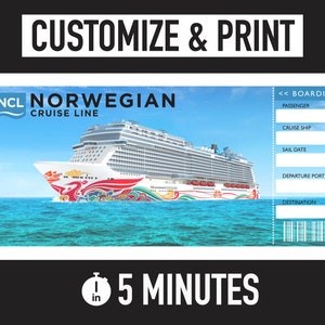 Norwegische Kreuzfahrt-Karte Vollständig anpassbar - Sofort-Download & Drucken Sie Ihr NCL-Karte aus