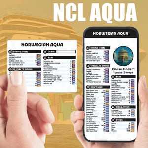 Norwegian Aqua Cruise Deck Finder Cards: Phone & Printable Guide (Digital Download)