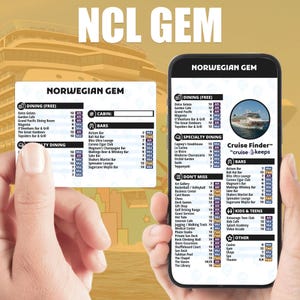 Norwegian Gem Cruise Deck Finder Cards: Phone & Printable Navigator (Digital Download)