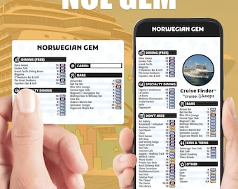 Norwegian Gem Cruise Deck Finder Cards: Phone & Printable Navigator (Digital Download)