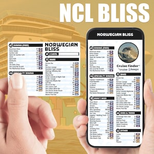 Norwegian Bliss Cruise Ship Deck Finder Cards: Phone & Printable Navigator (Digital Download)