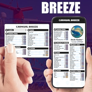 Carnival Breeze Deck Finder Cards: Cruise Ship Navigator (digitale download en afdrukbaar)