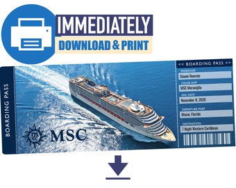 Custom MSC Cruise Ticket: Printable Boarding Pass (instant