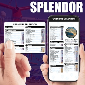 Carnival Splendor Deck Finder Cards: Cruise Ship Locator (digitale download en afdrukbaar)