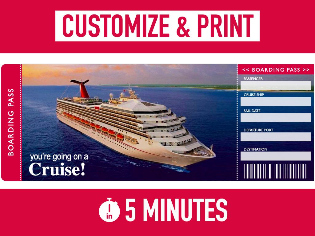 Custom Carnival Cruise Ticket - Printable Novelty Boarding Pass (Digital Download)