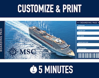 Custom MSC Cruise Ticket: Printable Boarding Pass (Instant Download)
