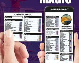 Carnival Magic Cruise Deck Finder Cards: Phone & Printable Navigator (Digital Download)