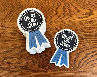 Ok at Jiu Jitsu Sticker - BJJ Ribbon Decal