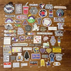 Paquete de 5 calcomanías de BJJ: usted elige sus cinco calcomanías de vinilo de Jiu-Jitsu: 58 para elegir