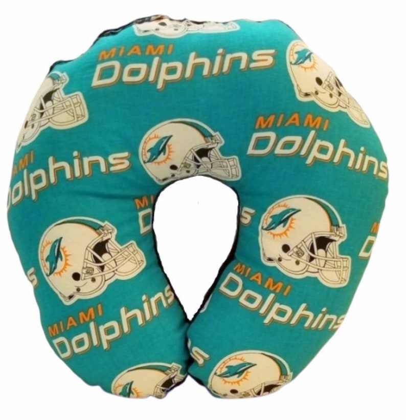 Miami Dolphins Football Team Travel Neck Pillow Neck Pillow Etsy