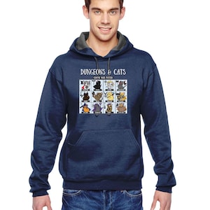 Dungeons and Cats Choose Your Fighter DnD RPG T-shirt Unisex Hoodie