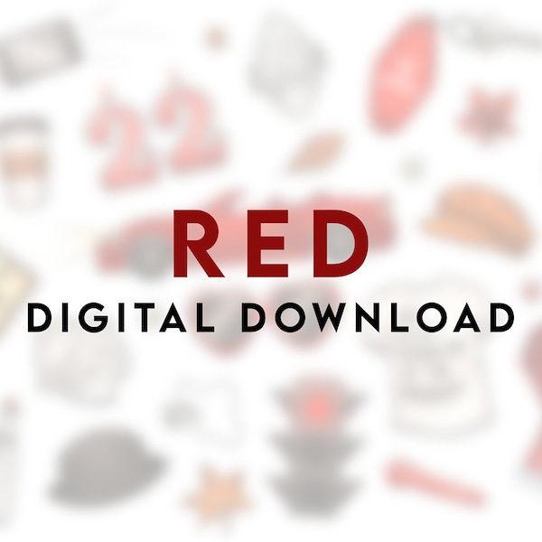 RED - Digital Download | Eras Tour Artwork | Unofficial Taylor Swift Inspired Art | PNG | PDF | Eras Tour Outfit | Accessories