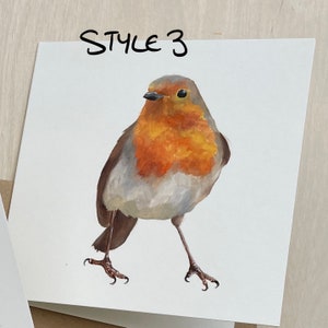 Hand Painted Original Artwork Robin Art Oil Painting Handmade Christmas Birthday Blank Note Greeting Card NOT A PRINT image 8