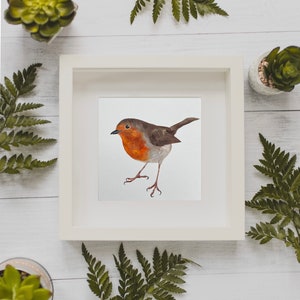 Hand Painted Original Artwork Robin Art Oil Painting Handmade Christmas Birthday Blank Note Greeting Card NOT A PRINT image 5