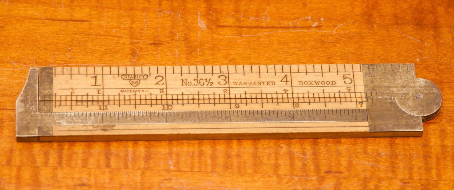 Stanley no. 36 1/2 Boxwood & Brass folding ruler with Etsy