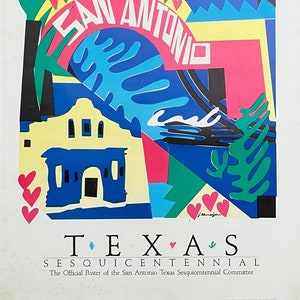 Texas Sesquicentennial original art poster image 2