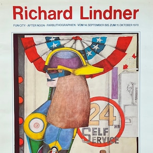 Manifesto originale della mostra d'arte pop art di Richard Lindner - 24,7"×34,4" (62,8×87,5 cm)