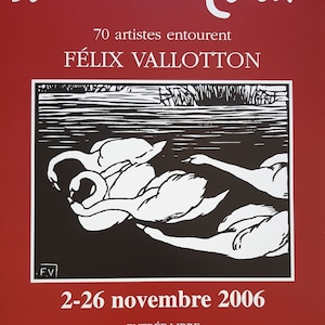Cartel de la exposición de arte de Felix Vallotton usado: 40 × 60 cm (15,7 × 23,6 pulgadas)