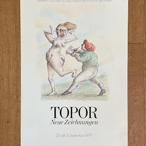 Oryginalny plakat artystyczny Rolanda Topora - 14,8"×23,6" (37,5×60 cm)