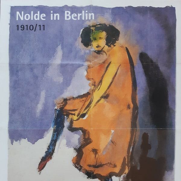 Affiche originale d'exposition d'art Emil Nolde dansante pliée