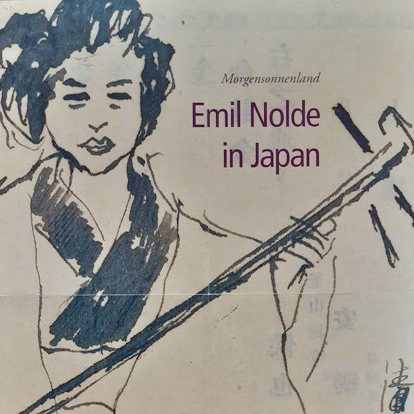 Affiche originale d'exposition d'art Emil Nolde Japon pliée