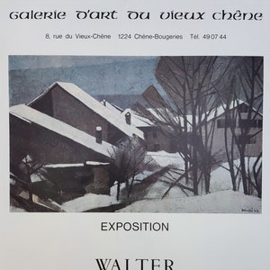 Walter Mafli original art exhibition poster - 13.8"×18.9" (35×48cm)