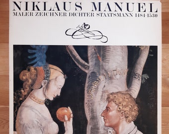 Niklaus Manuel original vintige art exhibition poster