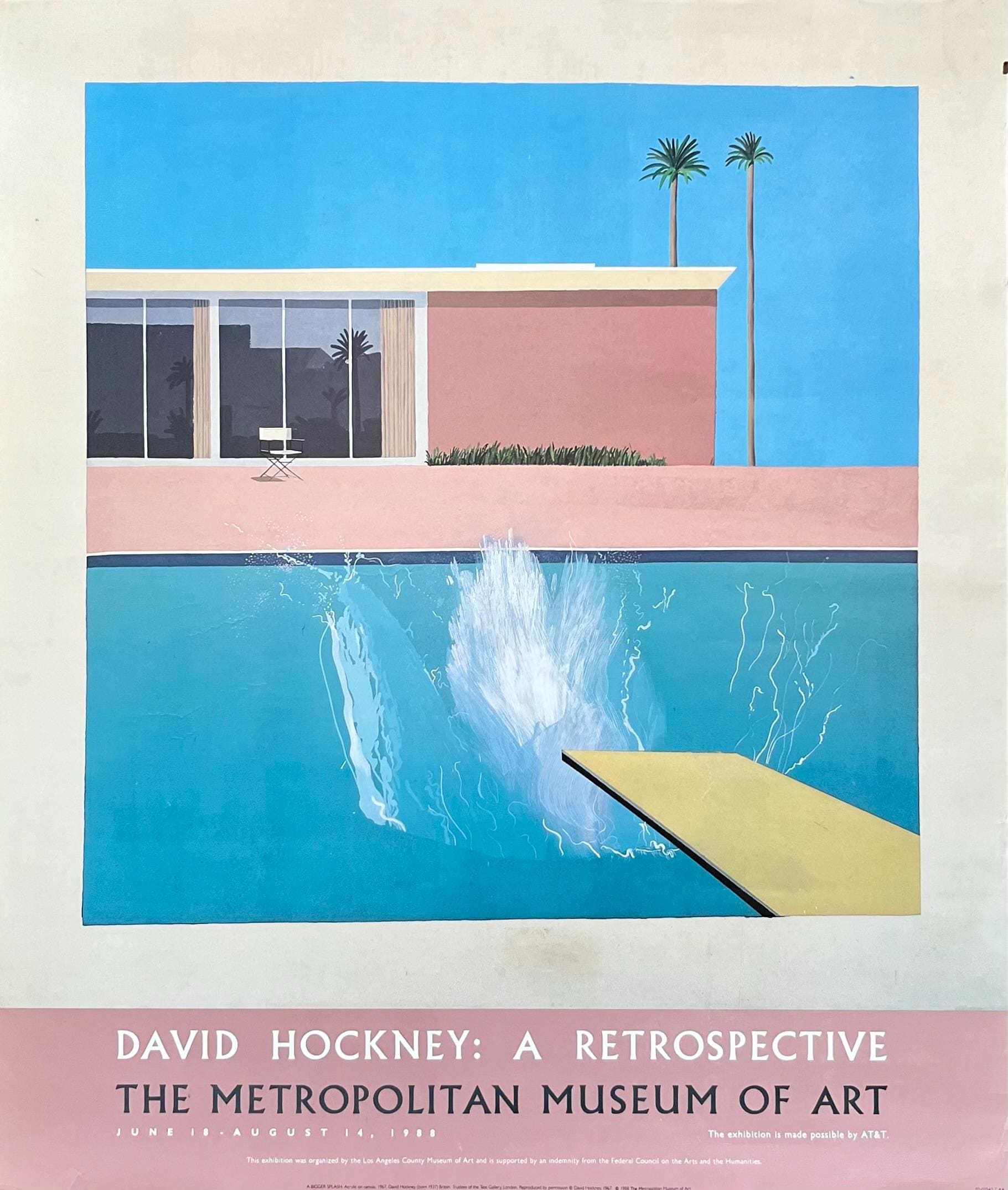 David Hockney Original Exhibition Poster Used - 28.1