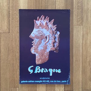Georges Braque original art exhibition poster used - 18.7&quot;×27.2&quot; (47.5x69cm)