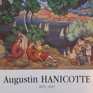 Originele kunsttentoonstellingsposter Augustin Hanicotte: 42 x 62 cm (16,5 x 24,4 inch)