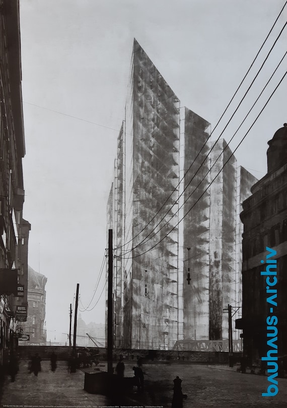 ルートヴィヒ ミース ファン デル ローエ建築ポスター - 23.4インチ