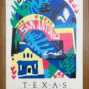Texas Sesquicentennial original art poster image 1