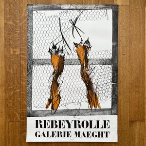 Paul Rebeyrolle original art exhibition poster used - 19.7&quot;×29.7&quot; (50x75.5cm)