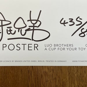 Luo Brothers signed football poster image 3