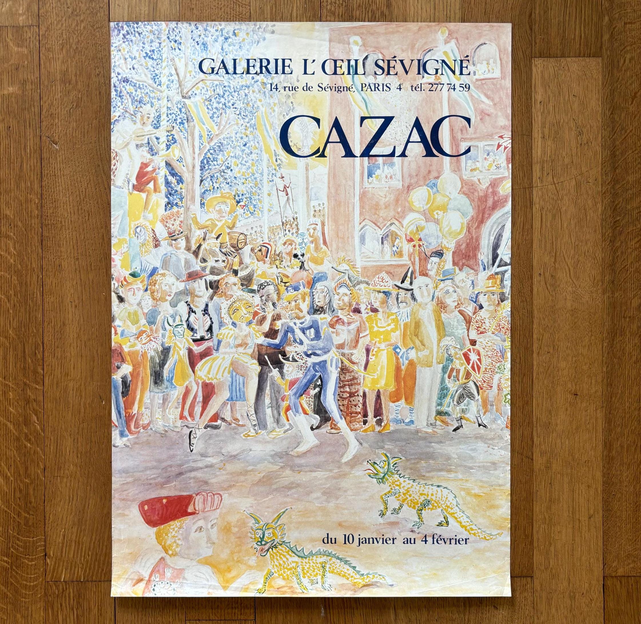 Yoran Cazac Original Art Exhibition Poster Used - 19.3