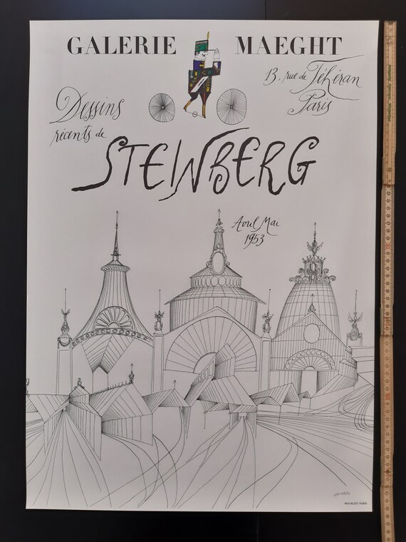 IDEE ポスター　ソールスタインバーグ SaulSteinberg アート ☆ソール・スタインバーグ 「GARE DE MILAN」｜ポスター｜IDEE