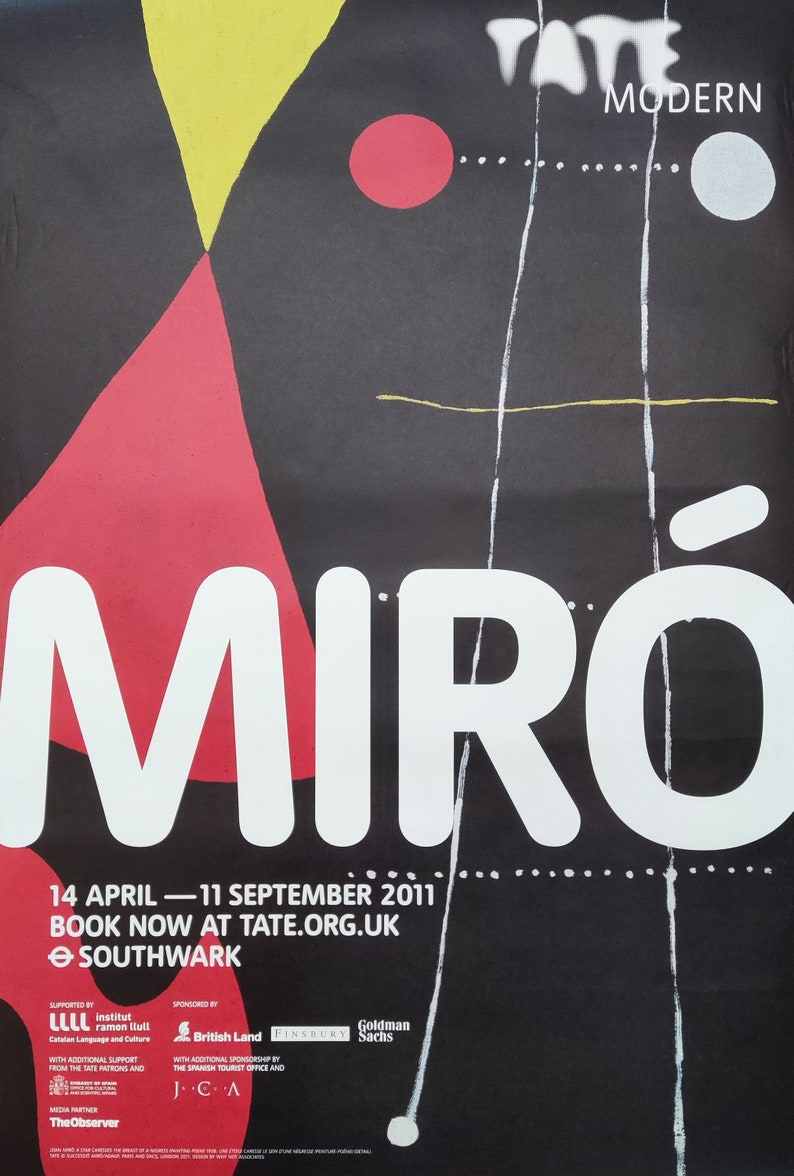 Miro Lettering Miro Original Art Exhibition Poster - 19.9