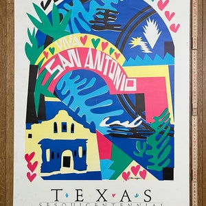 Texas Sesquicentennial original art poster image 6