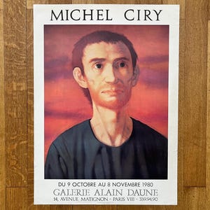 Michel Ciry original art exhibition poster used - 21.7&quot;×29.9&quot; (55x76cm)