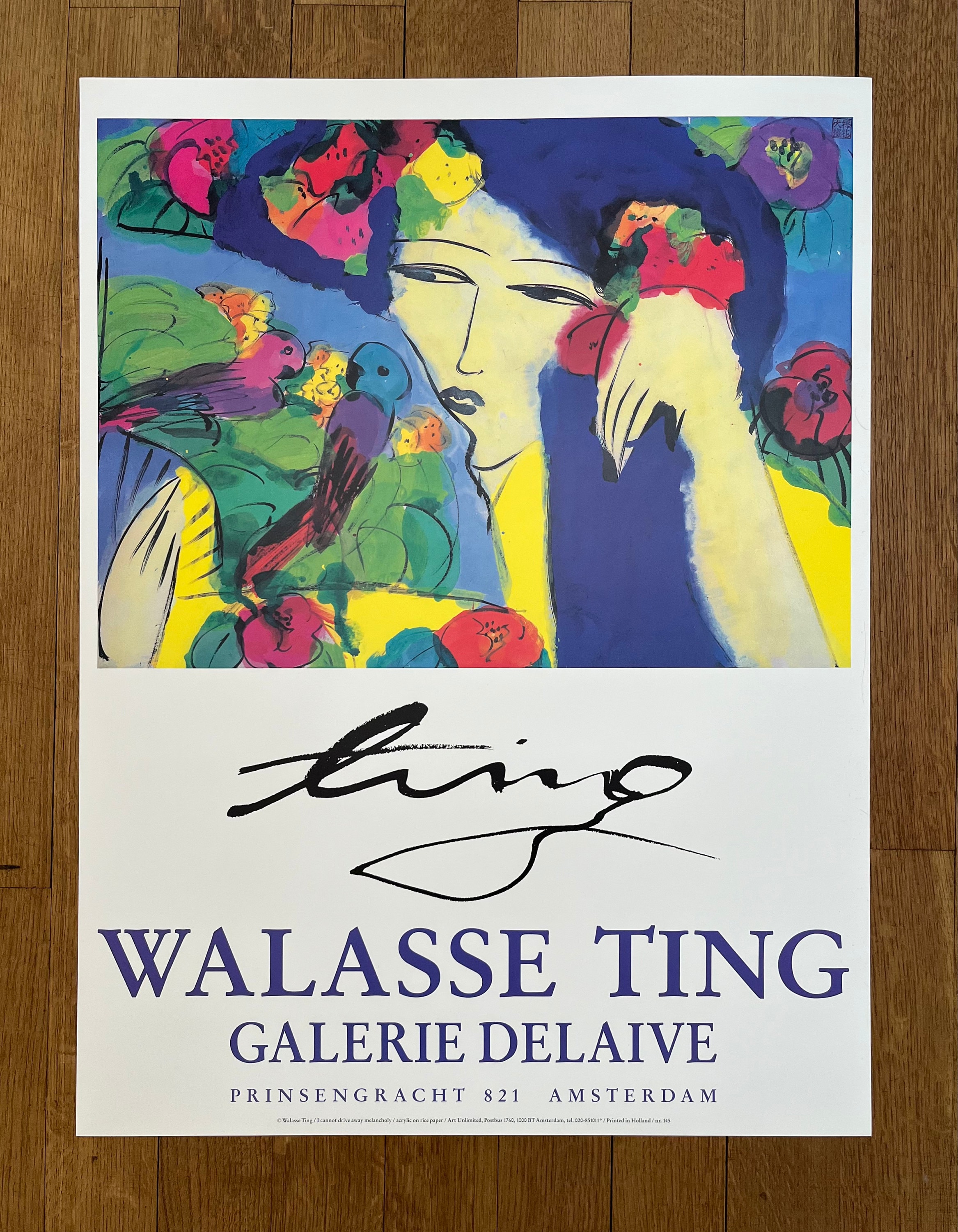 ◇希少 特大◇ walasse ting blue horse/青い馬 ポスター