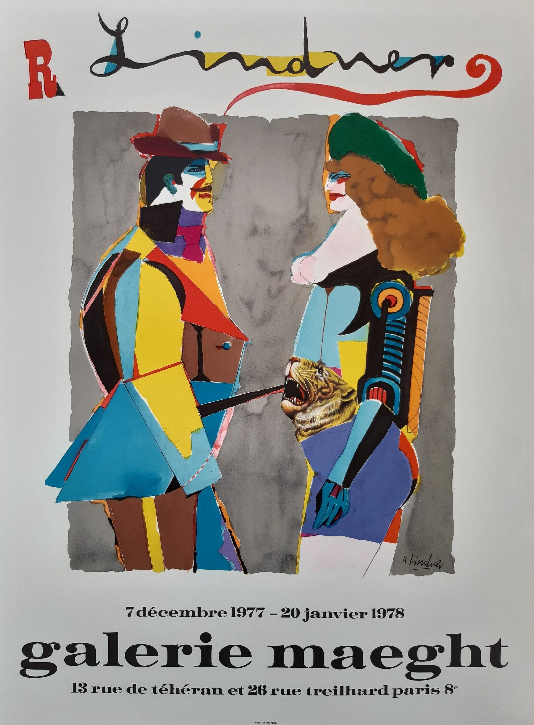 Richard Lindner Original Art Exhibition Poster Pop Art