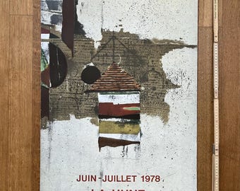 ビンテージ　79年　JOHNNY FRIEDLAENDER オリジナルポスター Johnny Friedlaender Original Art Exhibition Poster Used - 22.4