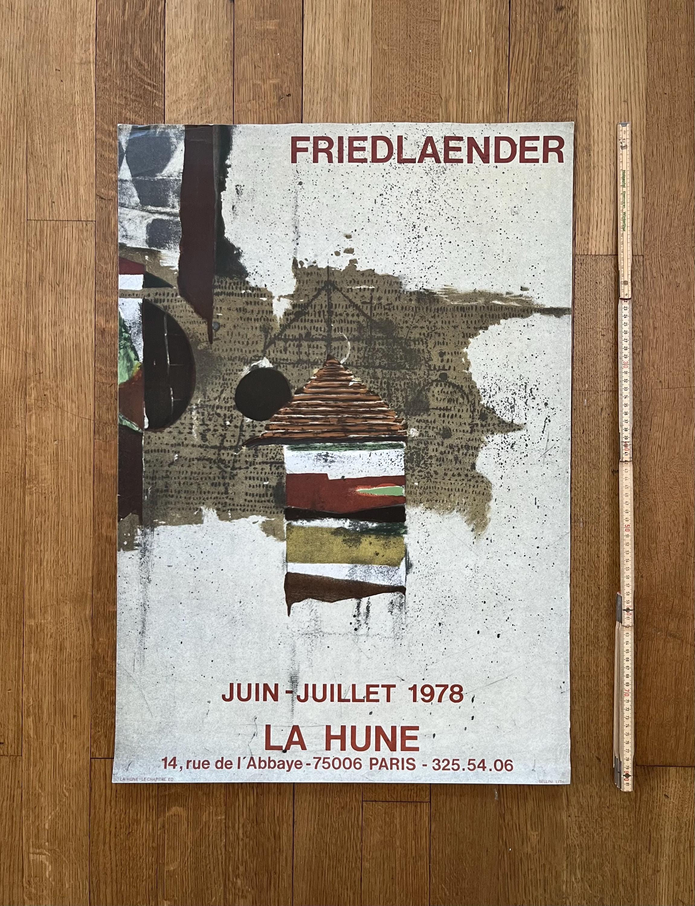 ビンテージ　79年　JOHNNY FRIEDLAENDER オリジナルポスター Johnny Friedlaender Original Art Exhibition Poster Used - 22.4